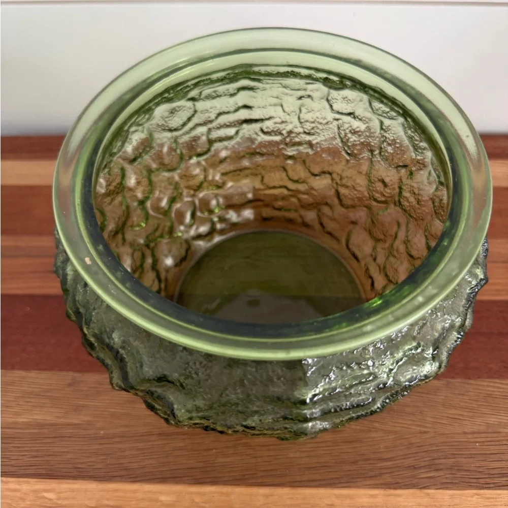 Vintage E.O. Brody Crinkle Vase Green